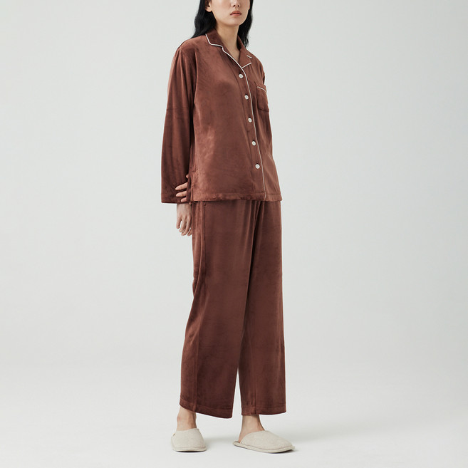 JAJU 여성용 플리스 파자마 세트