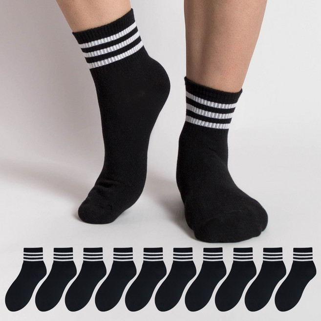 시너싹스 남성용 링글 단목 뉴카바 양말 10켤레 세트