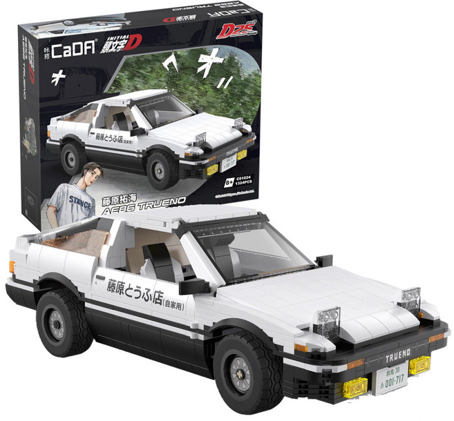 CaDA 咔搭 頭文字D 藤原拓海 AE86 Trueno 積木玩具, 混色, 1盒