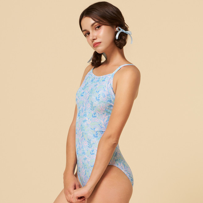 랠리 여성용 스포츠 플레르 원피스 더블 스트랩 X백 실내 수영복 PSLA130