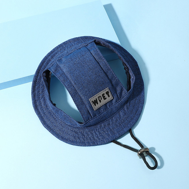 랜보어 반려동물 데님 버킷햇, 다크블루, 1개