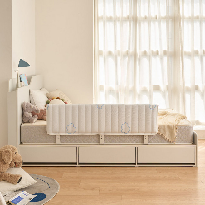 젠티스 침대 안전가드 전용 패브릭 삼중직 니트 커버 120cm, 뭉게구름 블루