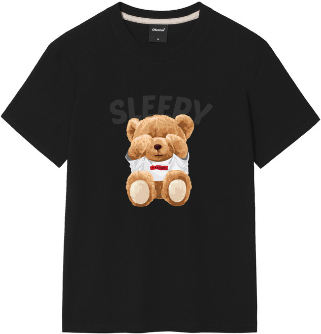 옥스타 남녀공용 슬리피 곰돌이 반팔 티셔츠 2TS003