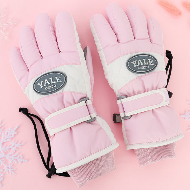 WINGHOUSE YALE 女童絎縫臂章滑雪手套
