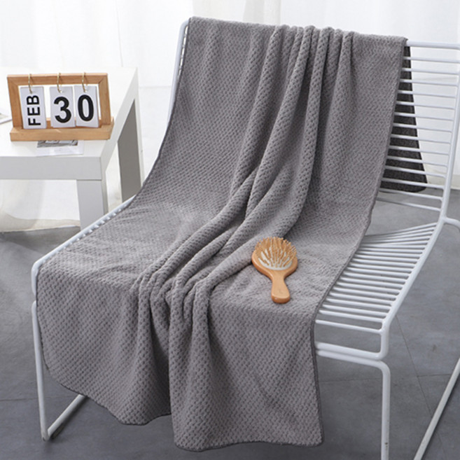 파라다이소 리빙 와플웨이브 고밀도 대형 목욕 비치 타월 90 x 170 cm, 그레이, 1개