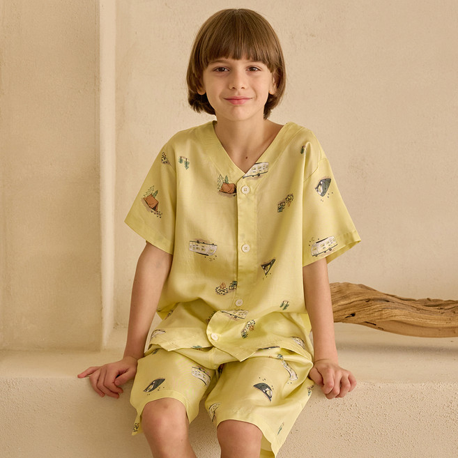 메종마밤 아동용 고고캠핑 5부 학생 잠옷