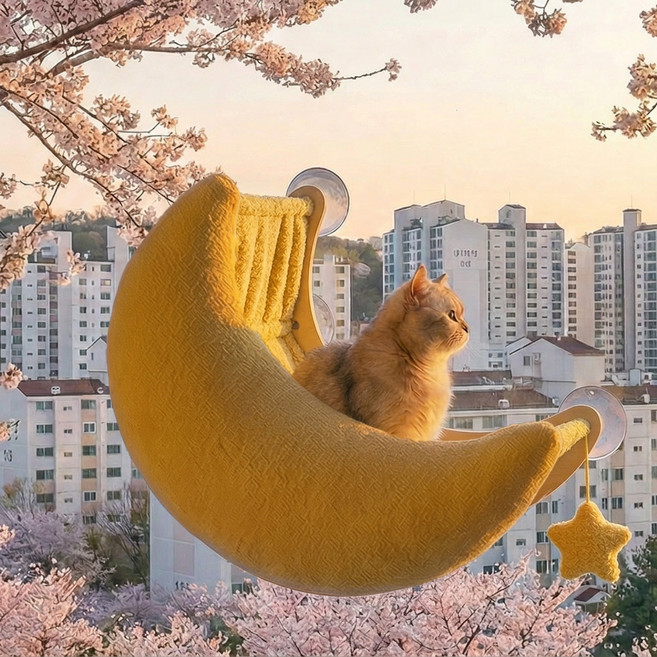 카무라라 고양이 달빛 냥베드, 옐로우, 1개