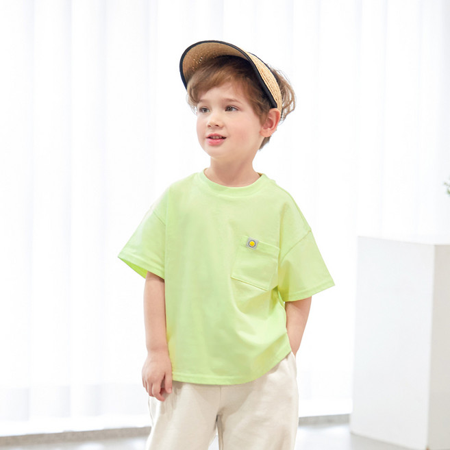 월튼키즈 아동용 통기성 포켓 반팔 티셔츠