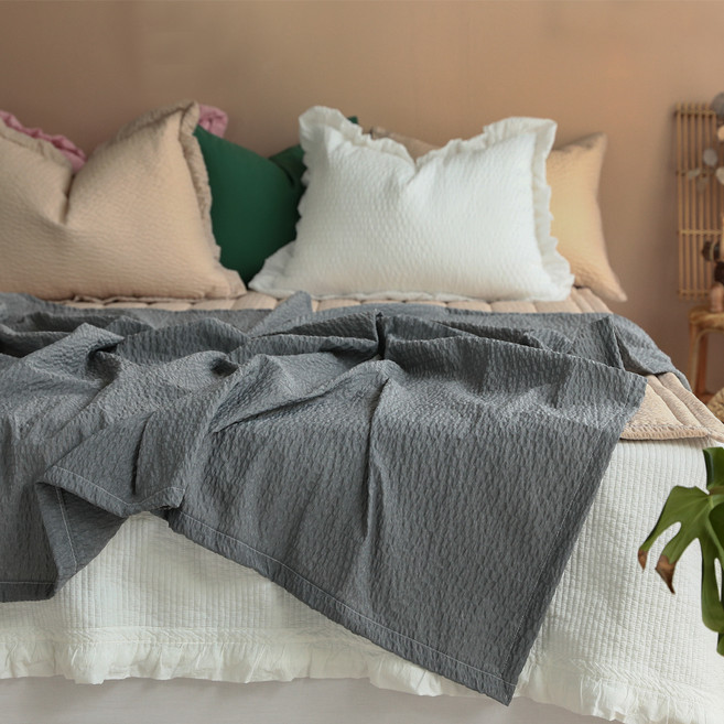 헬로우슬립 시원한 시어서커 홑이불, 차콜