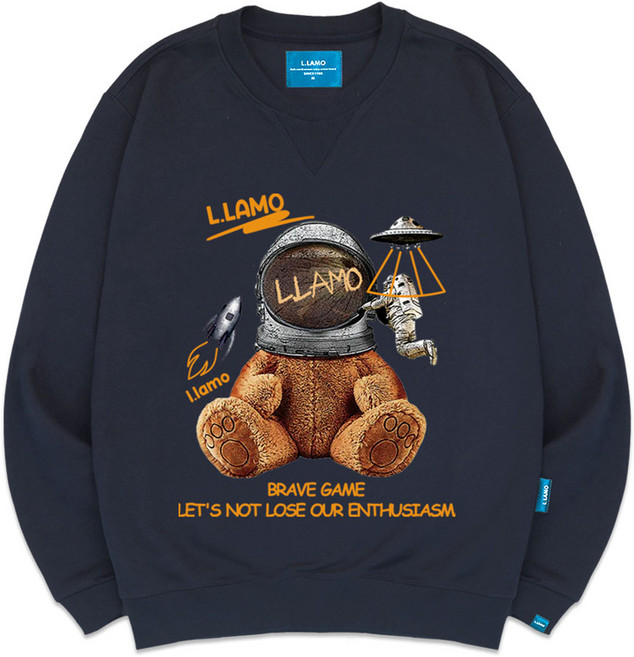 L.LAMO 刷毛M Space Ellamo 大學T 大尺碼