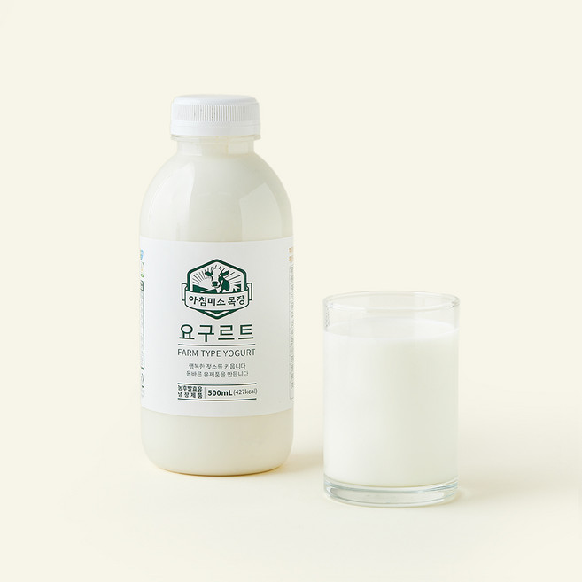 아침미소목장 동물복지 인증 요구르트, 1개, 1개입, 500ml