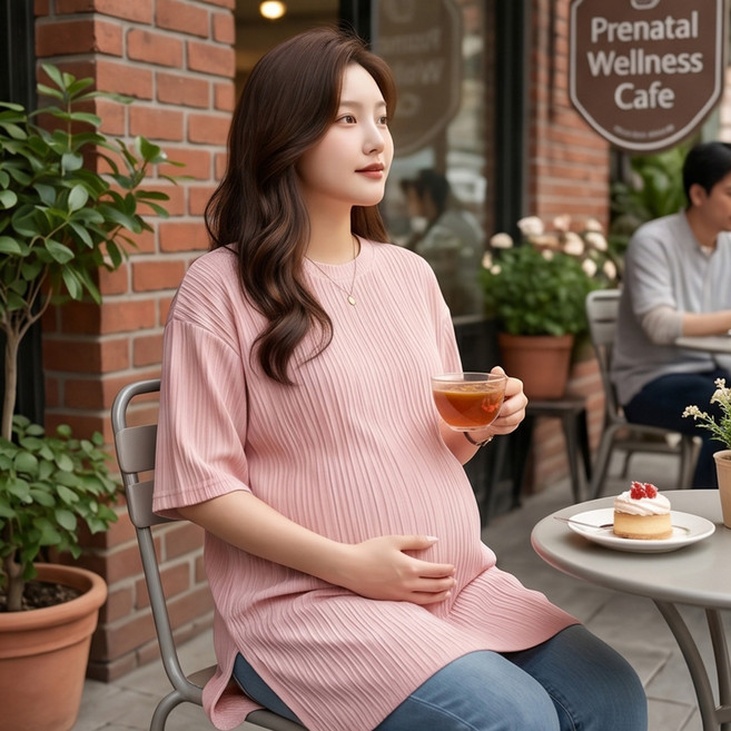 알럽홈 여성용 임산부 시원한 루즈핏 반팔 티셔츠 L263-0330