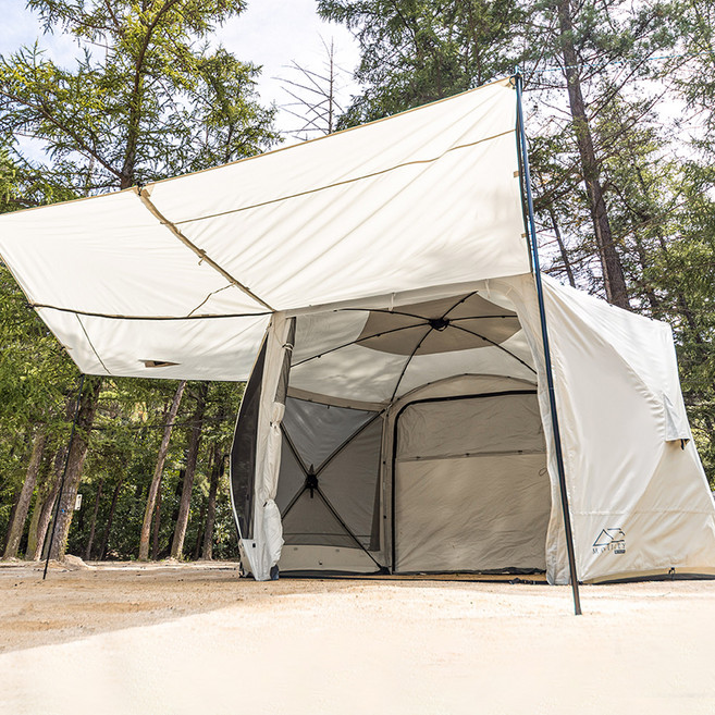 아이두젠 옥타곤 원터치 텐트 파워쉴드 육각 풀플라이 방한 커버 + 보관가방 세트, 아이보리