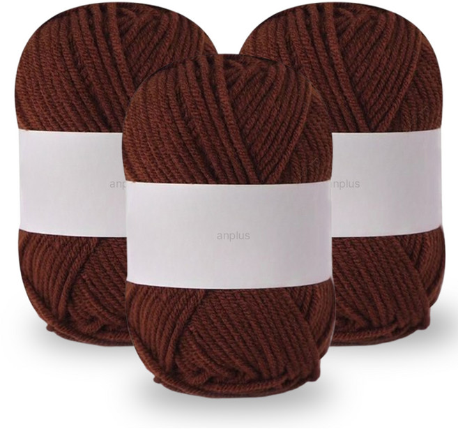 앙플러스 퐁실한 구름 뜨개실, 초코브라운, 3개