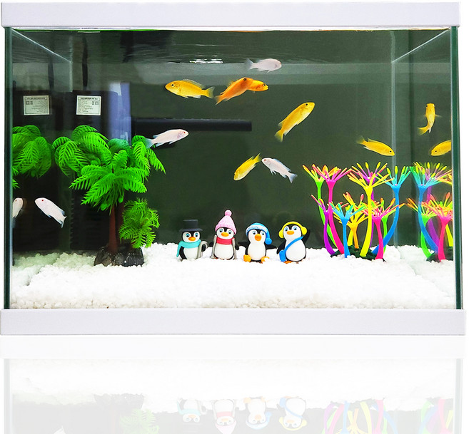 모비딕 펭귄가족 세트어항, 화이트 + 투명, 1개