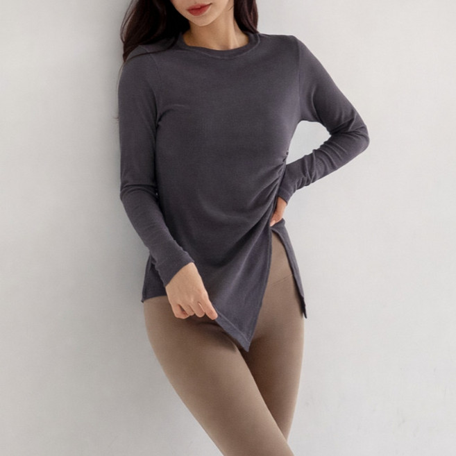 라라온 필라테스 사선 트임 긴팔 티셔츠 26TSP3777