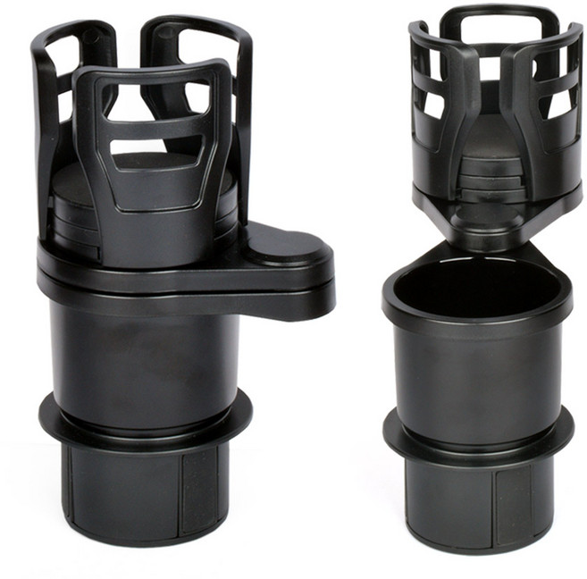 벤오토 2in1 차량용 사이즈 조절 컵홀더, 2개, 블랙
