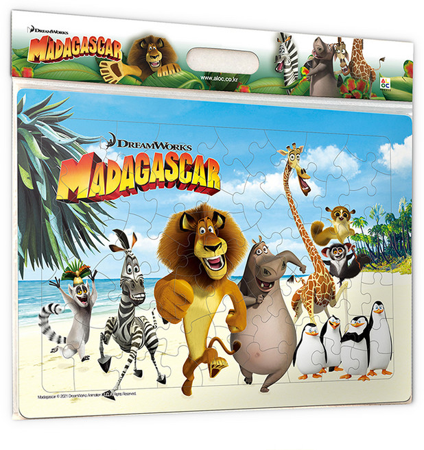 ALOC 마다가스카 친구들 판 퍼즐, 80피스, 혼합색상, 1개