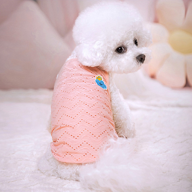 퍼피드림 강아지 리니 심플 컬러 민소매 티셔츠 10031, 1개, 핑크