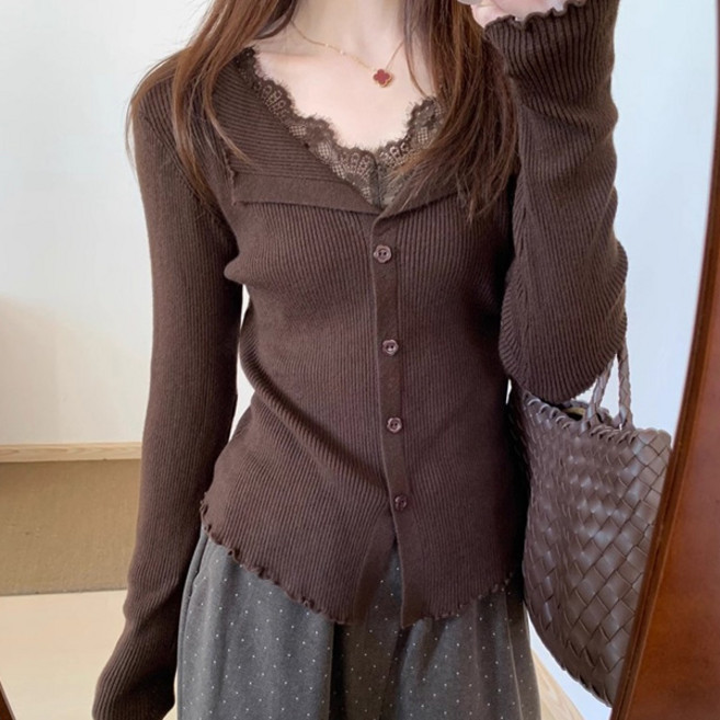 어썸풀 여성용 코어로스 레이스 슬림 가디건 A26SPC121908