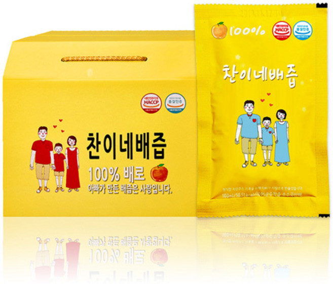 찬이네과수원 배즙, 100ml, 50개