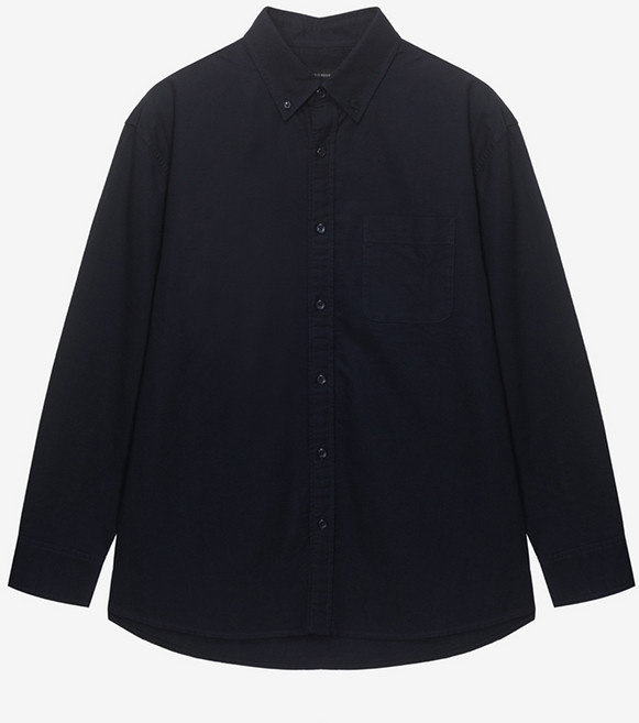 베이직하우스 남녀공용 옥스포드 세미오버핏 긴팔셔츠 LZWS0101