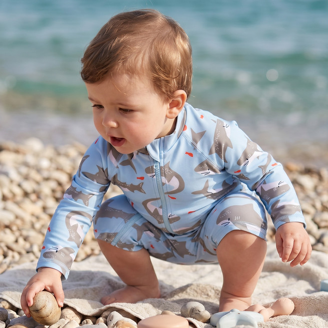 VAENAIT BABY 新生兒長袖連身泳衣