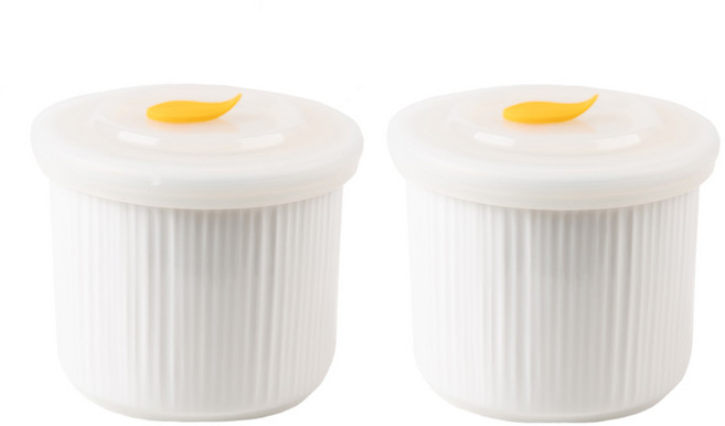 인콕 국내 제조 도자기 이유식 용기, 화이트, 2개, 250ml