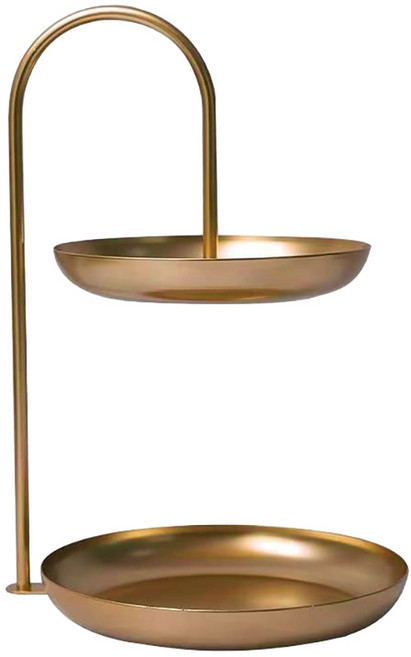 小麥購物 雙層首飾收納盤 L2177, 金色