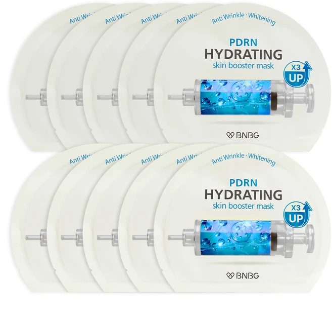 비앤비지 스킨부스터 PDRN 하이드레이팅 마스크팩, 1개, 10개입 - 쿠팡