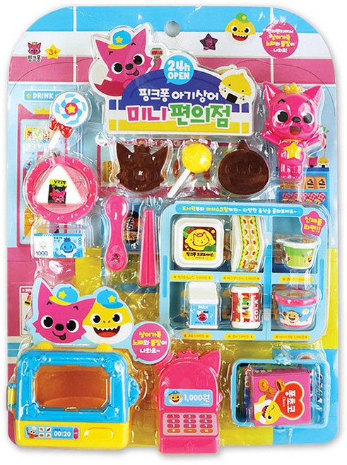 지나월드 핑크퐁 아기상어 미니 편의점 계산대놀이, 노란색 외, 1개