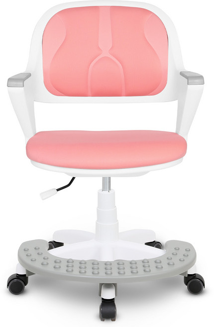 체어포커스 알라딘 엠보 발받침대 화이트바디 의자 AM565WH, 올핑크