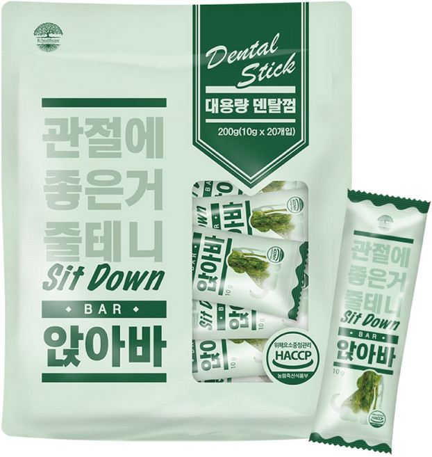 앉아바 덴탈껌 강아지 간식 20p, 관절건강, 200g, 1개