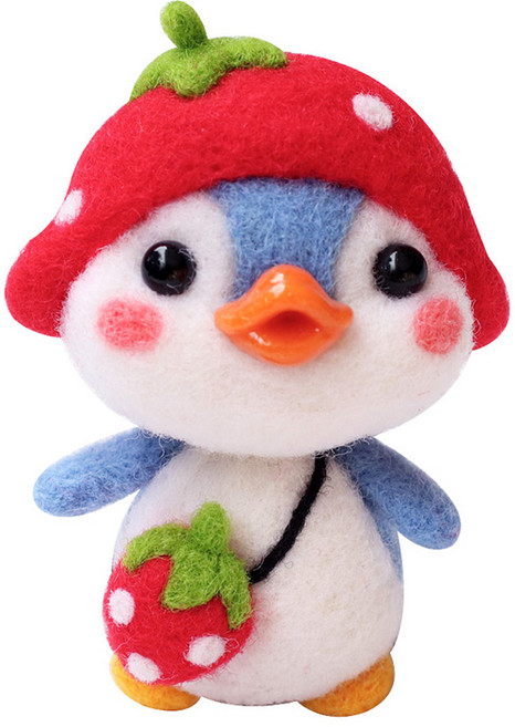 펫돌 양양이 니들펠트 인형 DIY 세트, 딸기 펭귄, 1세트