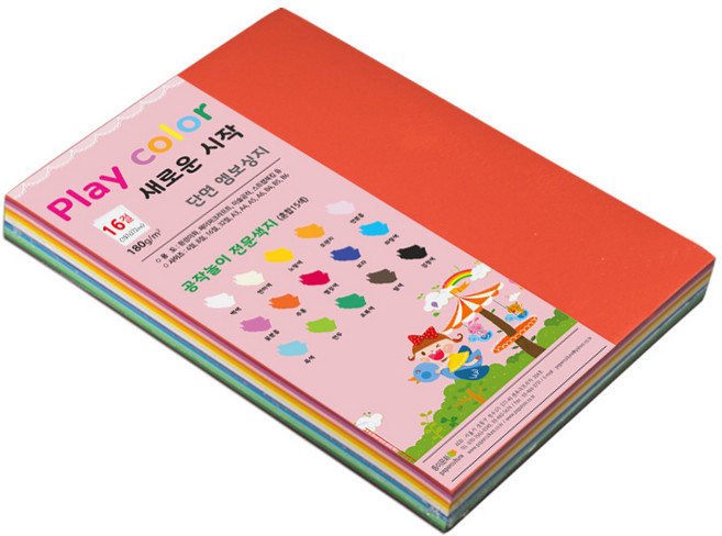 paperculture Play Color 混合色紙 180g 16開 100張, 15色, 1套