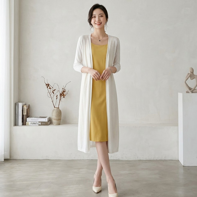 MarketA 女款防曬日常長版針織外套 M263-0633