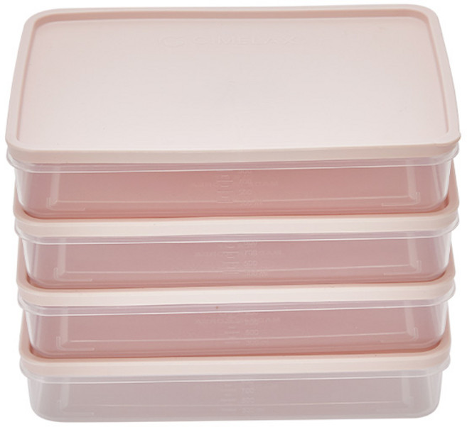 씨밀렉스 보관 용기 핑크 1100ml, 4개, 1개