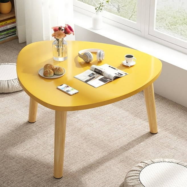 더뉴커머스 다용도 테이블 48 x 48 cm, 옐로우