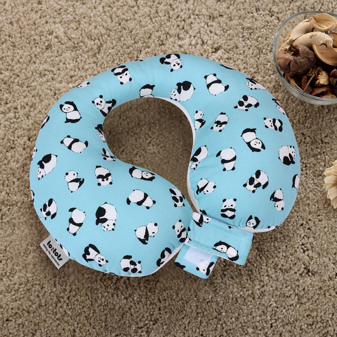 투토츠 유아용 카시트 목베개, 판다바오 블루, 1개