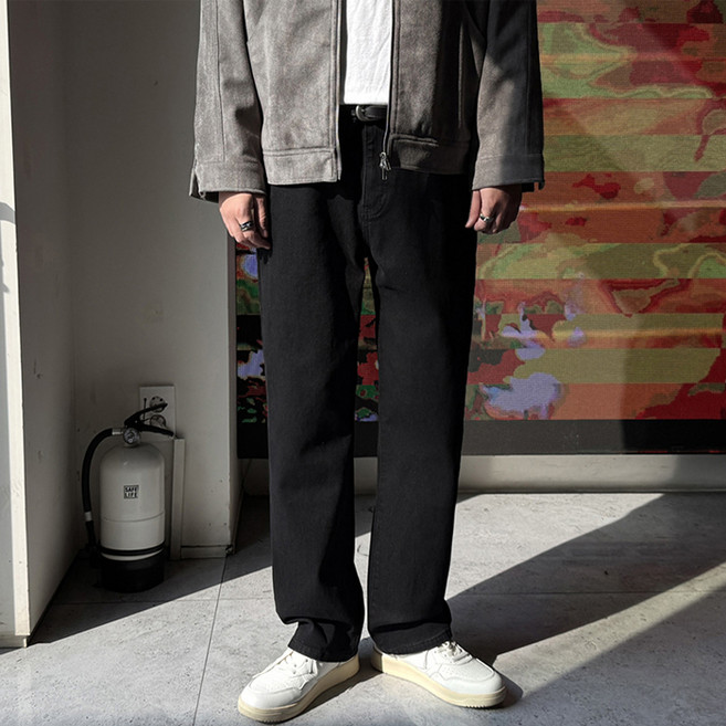 머시따 남성용 숏/롱/기본 기장 안감본딩 세미와이드 히든밴딩 청바지