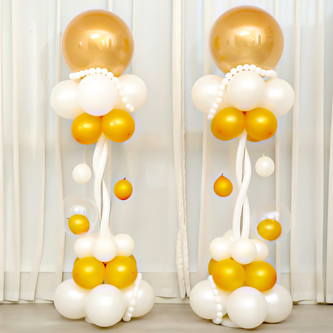 피앤비유니티 파티 스탠드 기둥풍선세트 2입, 17골드펄, 1세트