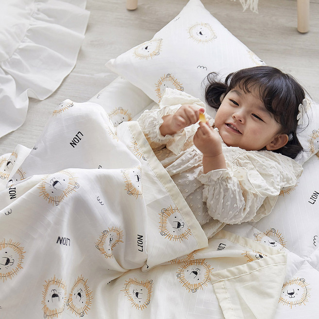 쉬즈홈 인견 유아 여름이불 + 베개커버 + 베개솜 세트, 리오 옐로우