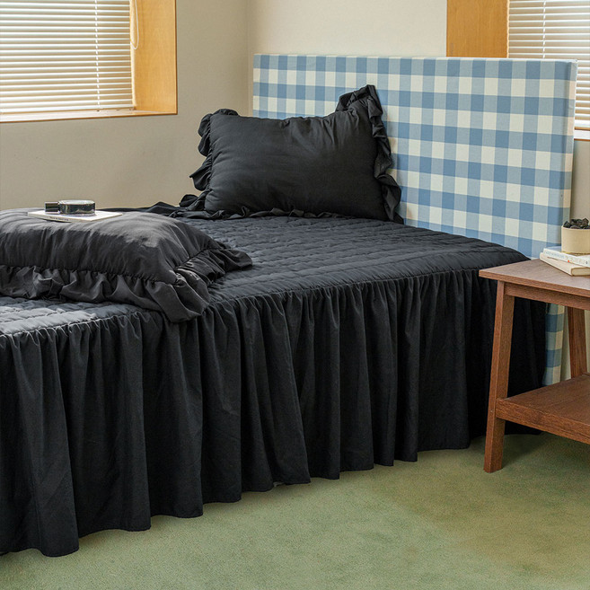 믹스앤매치 린 누빔 매트커버 침대 스커트