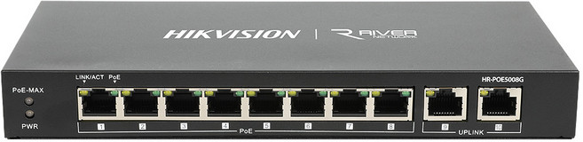 HIKVISION 海康威視 8埠 + 2個Uplink埠 智能Gigabit POE交換器, HR-POE5008G/HR002