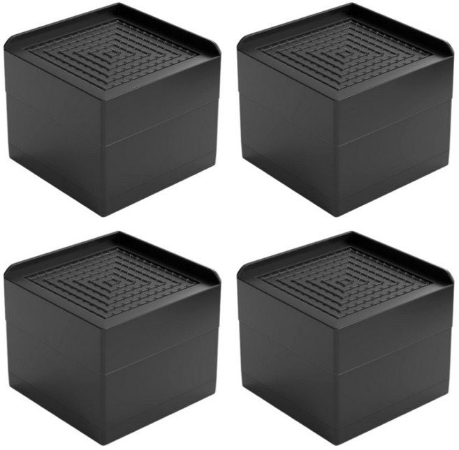 엘로템즈 높이조절 가구받침대 2단, 블랙, 4개