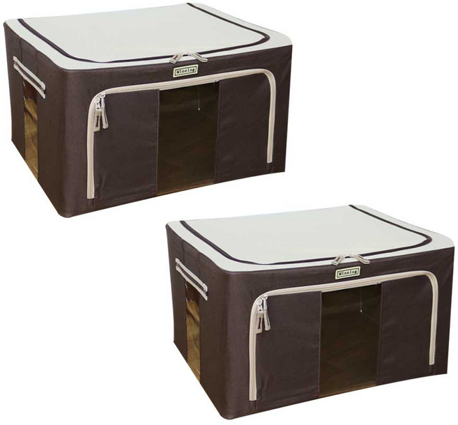 마이닝 모던 베이직 리빙박스, 브라운, 2개