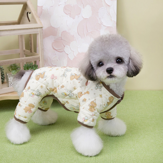 파스텔펫 반려동물 패턴 누빔 올인원, 타입 A, 1개