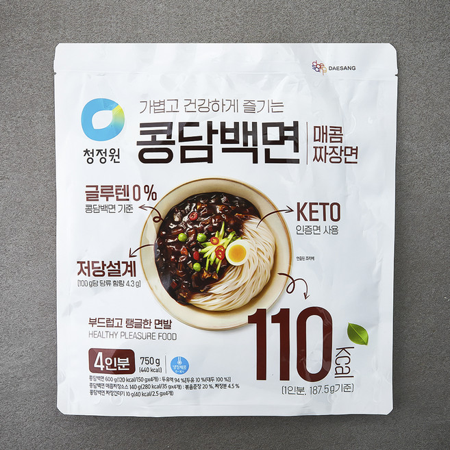 청정원 콩담백면 매콤짜장면 4인분, 750g, 1개