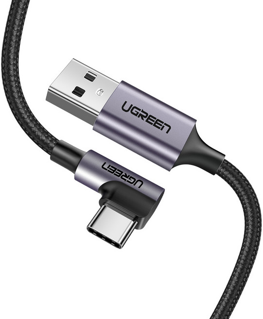 유그린 고급형 90도 C타입 퀵차지 고속충전 케이블, 0.5m, 혼합색상, 1개