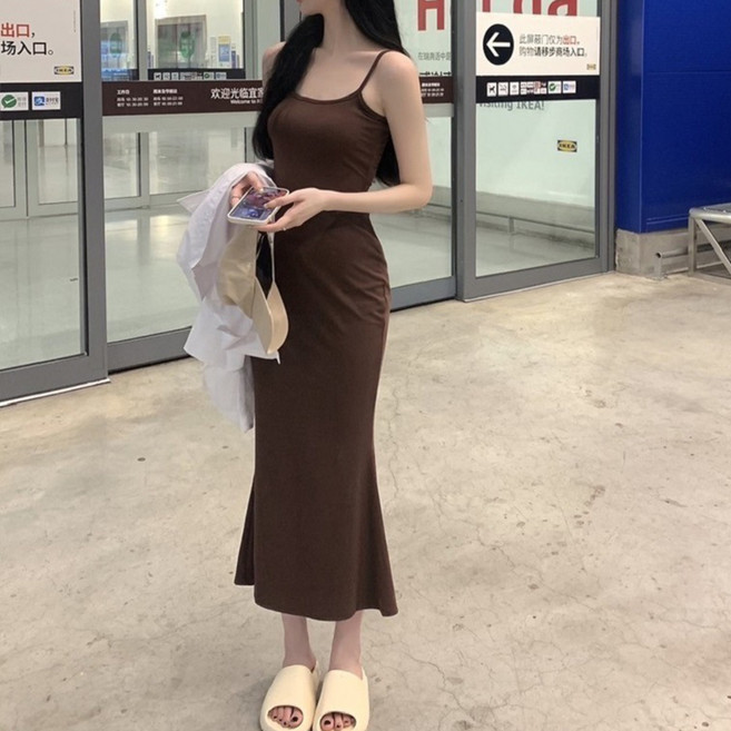 구디프 모노컬러 롱 나시 원피스